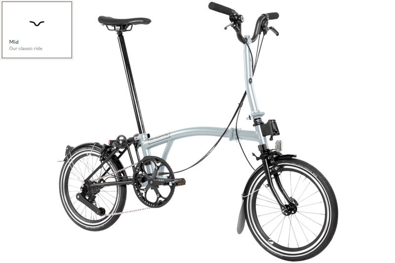 Brompton P Line Urban Folding Bike 2024 in Lunar Ice-8